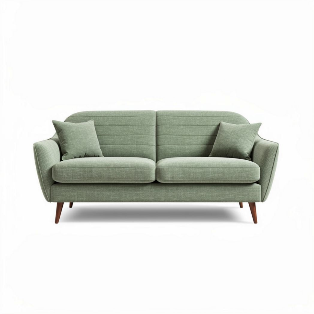 Divano moderno in tessuto verde con cuscini 180 x 85 x 75cm