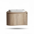 Mobiletto bagno in legno con lavabo bianco 80 x 45 x 50cm