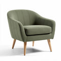 Poltrona verde in tessuto con gambe in legno di faggio 80 x 80 x 75cm