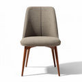 Sedia dal design moderno in tessuto beige con gambe in legno 45 x 50 x 90cm