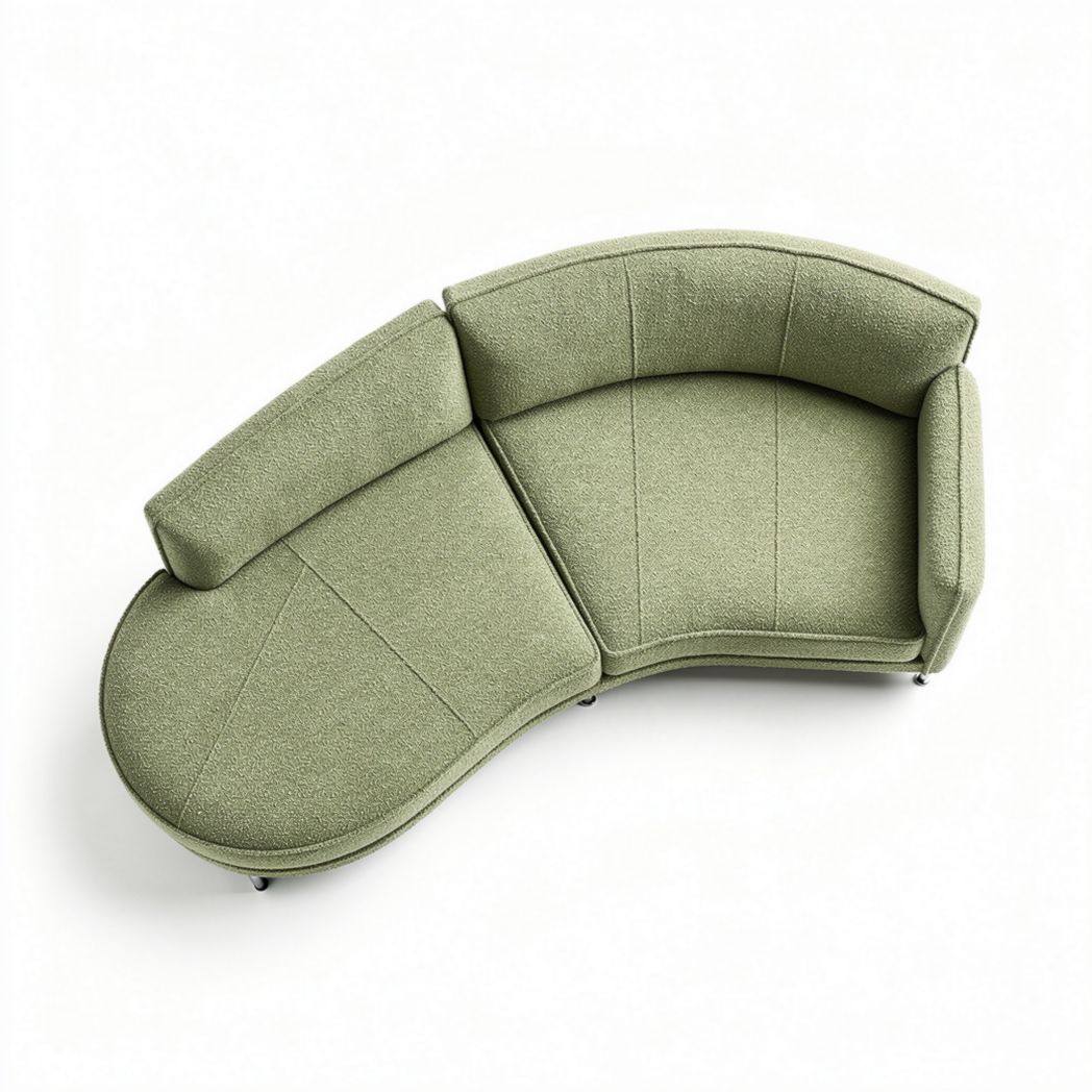 Divano ad angolo in tessuto verde chiaro dimensioni 150 x 80 x 70cm