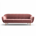 Divano in velluto rosa con struttura in legno dimensioni 200 x 90 x 85cm