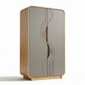 Armadio moderno in legno di bambù con ante specchiate 80 x 40 x 130cm