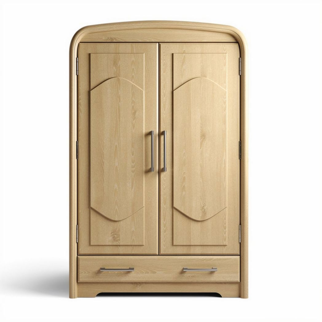 Armadio in legno di rovere con ante scorrevoli e cassetti 180 x 100 x 50cm