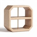 Mobiletto in materiale composito beige con due ripiani 30 x 30 x 40cm